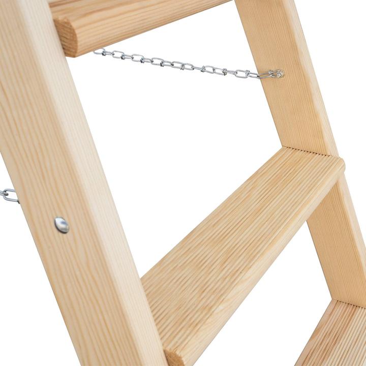 Immagine prodotto Munk Scala a libro a gradini in legno, salita su ambo i lati, 2 x 5 gradini, altezza (Scala doppia, 138.50 cm)