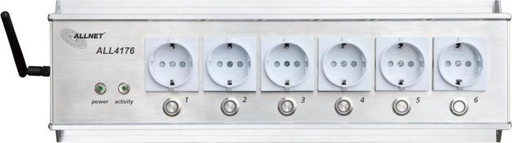 Actual product image Allnet MSR IO central switching socket strip 6-fold incl. measuring device for desktop & 19" mounting "ALL (6 x)
