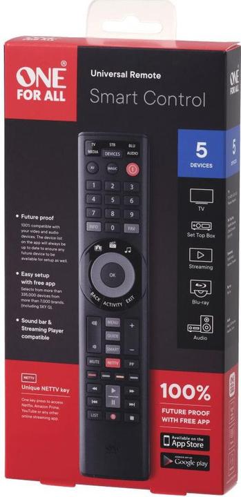 Actual product image One for All Smart Control 5 (Universal remote control, Infrared)