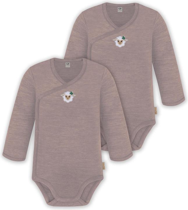 Produktbild Normani 2er Pack Doppelpack Baby-Body Merino Wickelbody Bodysuit Langarm - 9343 (62)
