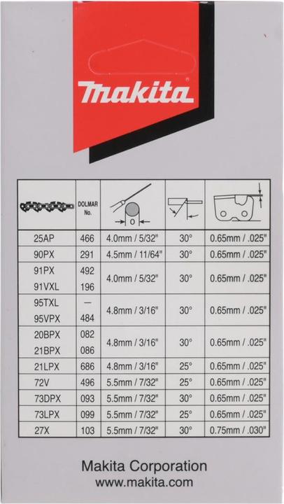 Produktbild Makita 191H01-8 Sägekette 30cm 1.1mm 3/8 HM (Kettensäge, Sägekette)