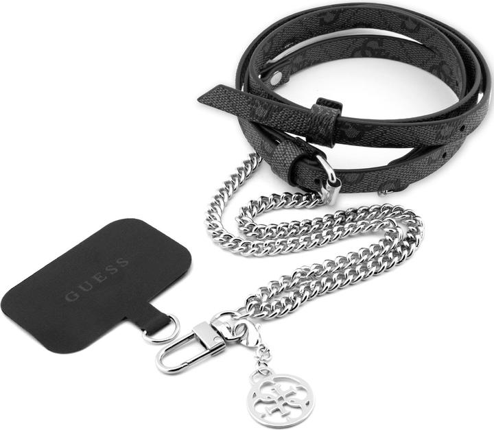 Image du produit Guess Crossbody Strap PU 4G Chain - argent / noir
