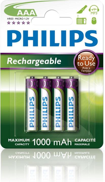 Actual product image Philips Rechargeable (4 pcs., AAA, 1000 mAh)