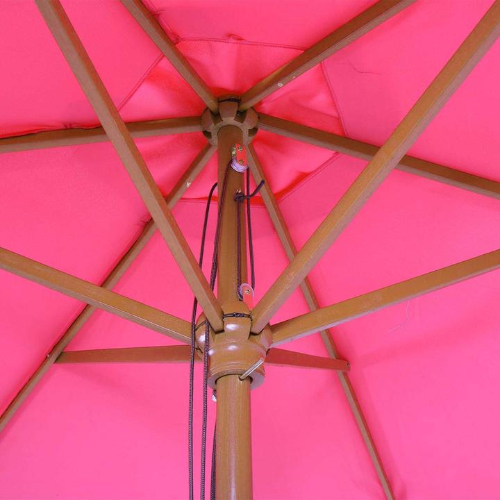 Immagine prodotto Mendler Ombrellone Florida, ombrellone da giardino, Ø 3m poliestere/legno - rosa (3 m)