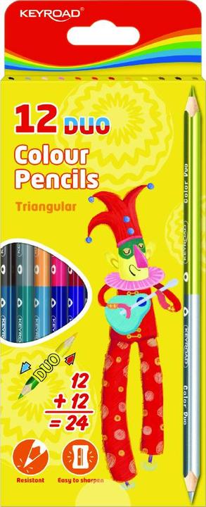 Immagine prodotto Keyroad Matite, triangolari, bifacciali, 12 pezzi, colori misti (12 x)