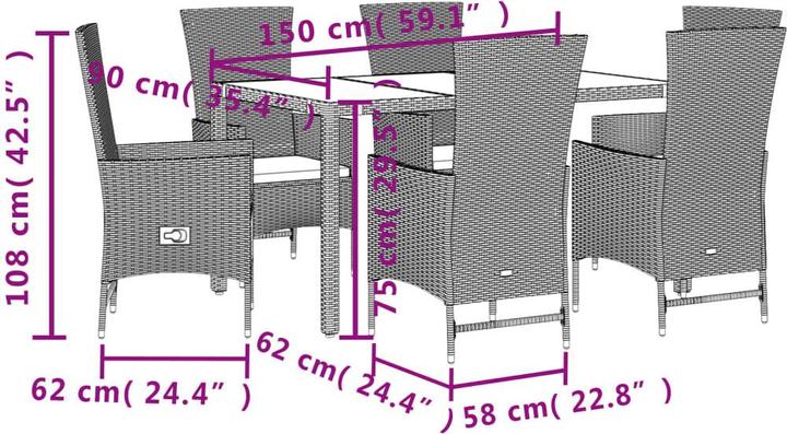 Produktbild VidaXL 10-tlg. Garten-Lounge-Set mit Kissen (90 cm)