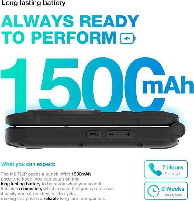 Produktbild AGM M8 128MB 4G BLACK (2.80", 0.08 Mpx, 4G)