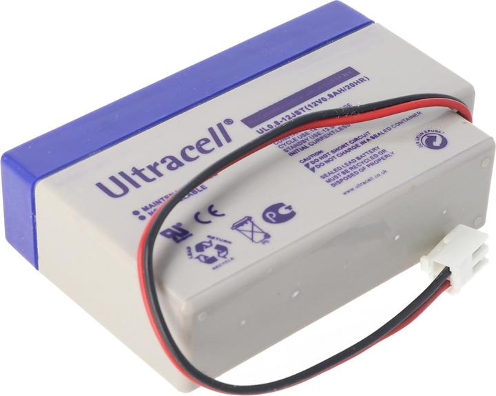Produktbild Ultracell UL0.8-12S Blei Akku 12 Volt 0,8Ah mit Kabel und JST-Stecker (bitte unbedingt Stecker mit I (12 V, 0.80 Ah)