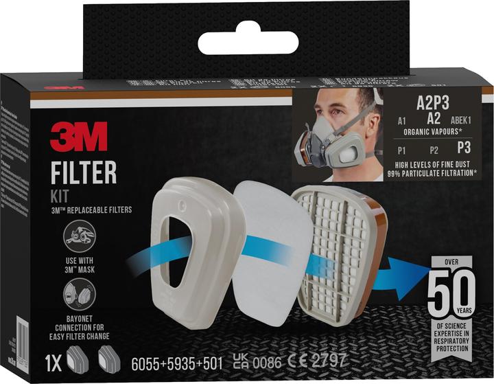Produktbild 3M Filterkit Pestizid (A2, A2P3, P3, 2 x)