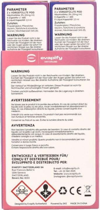 Etichetta energetica SKE Pod 4in1 2x (Lampone, Mirtillo)