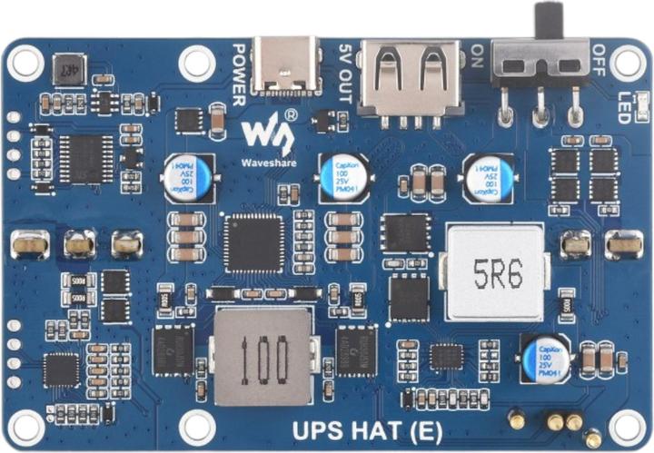 Immagine prodotto WaveShare UPS HAT (E) 6A 4x21700 scheda batteria per Raspberry Pi 5/ 4B/ 3B+