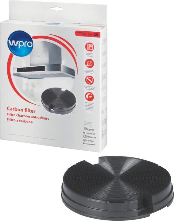Image du produit WPRO 2x filtre à charbon actif type 29 484000008572, 481249038013, AMC912