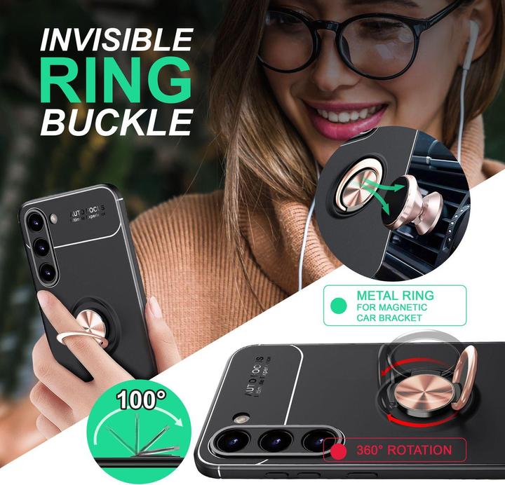 Produktbild Nalia Matte Ring Silikon Hülle mit 2x Displayschutz (Samsung Galaxy S23)