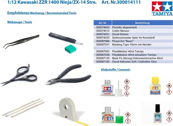 Actual product image Tamiya Kawasaki ZZR1400