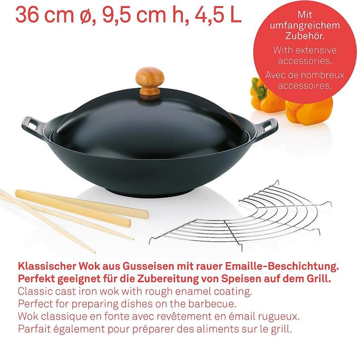 Produktbild Kela Asia Wok (36 cm, Wok Pfanne, Gusseisen)