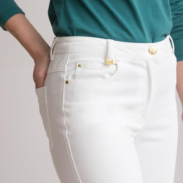 Actual product image Anne Weyburn Straight five-pocket trousers in stretch cotton (44)