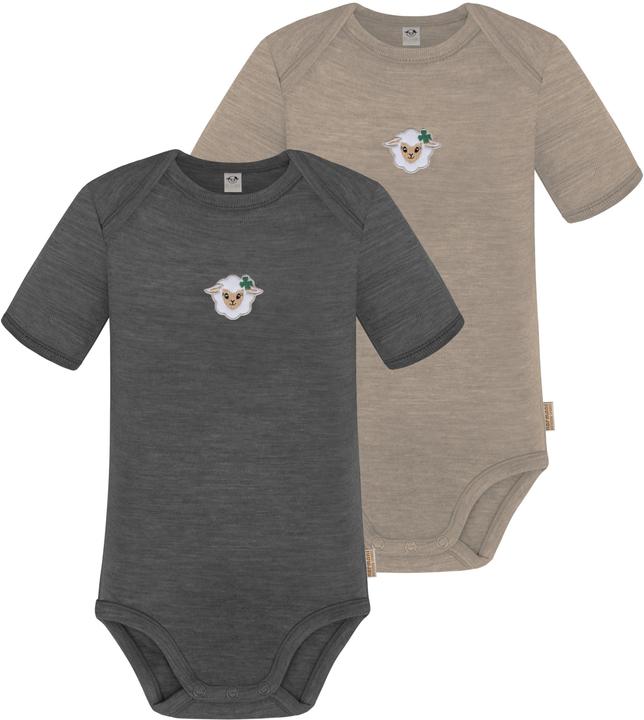 Normani 2er Set Baby Merino Body Kurzarm „Tauranga" - 9293