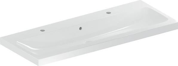 Geberit iCon Light Waschtisch, 120 cm x 48 cm, mit 2 Hahnlöcher, mit Überlauf,501837 (480 mm, 1200 mm)