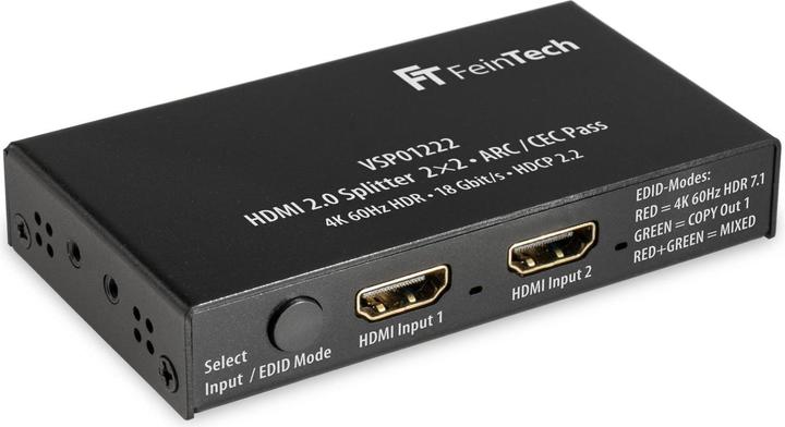 Actual product image FeinTech HDMI 2.0 Splitter 2 Inputs 2 Outputs