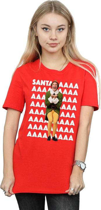 Actual product image Elf Womens/Ladies Buddy Santa Scream Cotton Boyfriend T-Shirt (S)