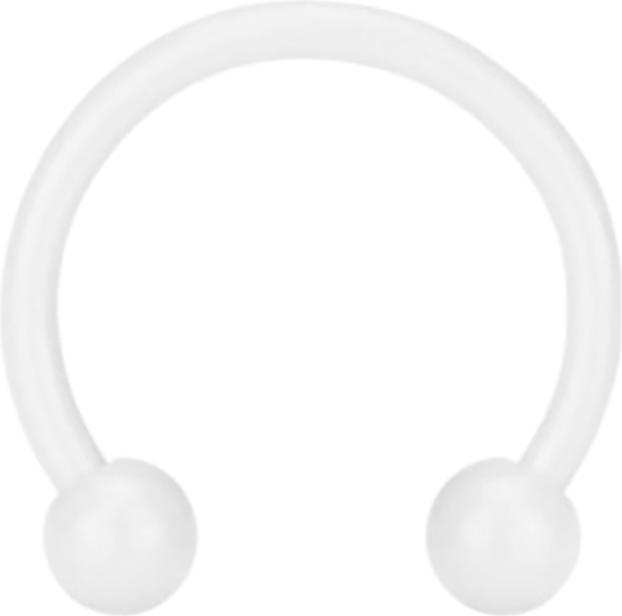 Star Piercing Micro Circular Barbell Pure White mit Kugel (ohne Messing, Chirurgenstahl 316L)