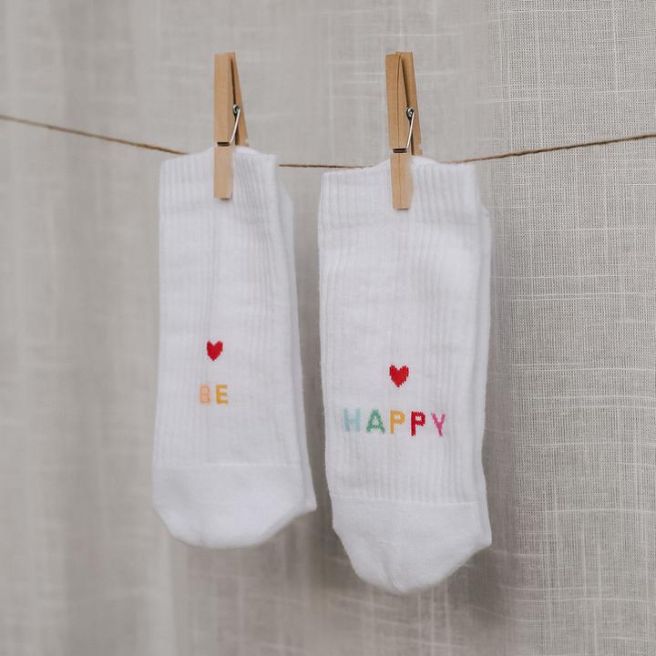 Produktbild Eulenschnitt Socken be happy weiss M Gr.39-42 (39 - 42)