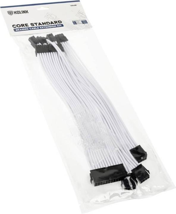 Actual product image Kolink Core Standard Braided Cable Extension Kit - Brilliant White