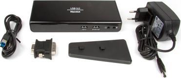 Image du produit Hamlet Station d'accueil USB 3.0 à double affichage DVI et HDMI, hub avec 6 ports USB, LAN ET AUDI (USB-A, USB-B, 6 Ports)