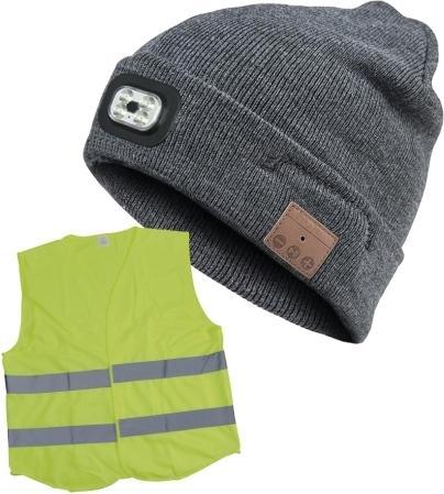 Produktbild DVA Electric Blue Electric LED Beanie - Mit Bluetooth-Headset, Lieferung inkl. Sicherheitsweste