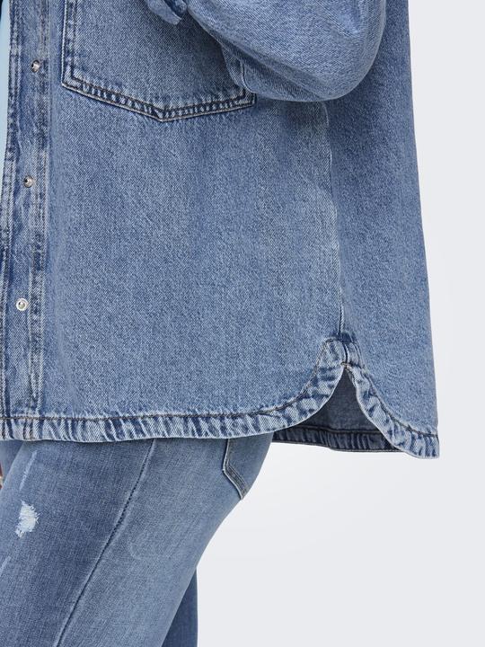 Image du produit Only Coupe normale Col chemise Manches avec bouton Épaule basse Chemise en jean Chemise en jean (XL)
