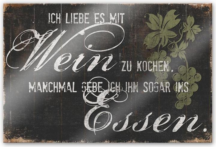 Produktbild Trenddeko Ich liebe es mit Wein zu kochen (60 x 40 cm)