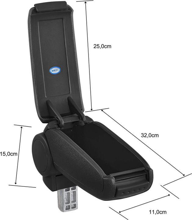 Produktbild Pro-Tec Mittelarmlehne Opel Corsa E mit Staufach Textil Schwarz