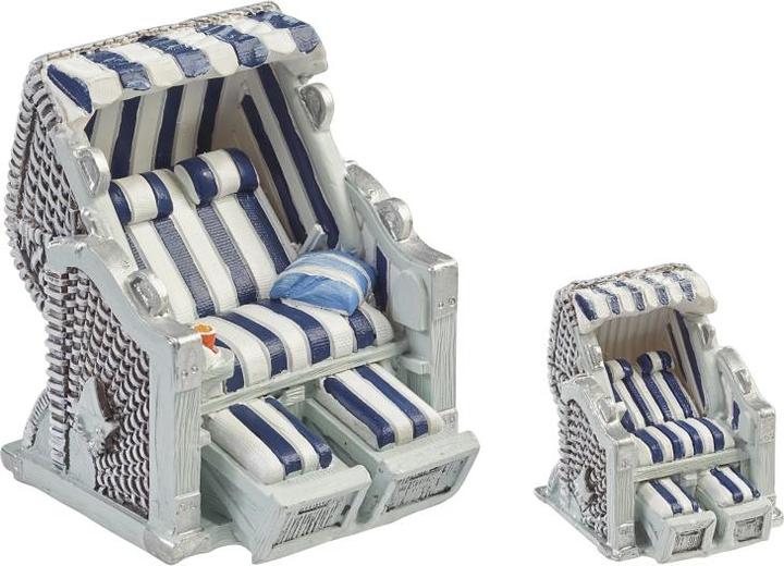 Actual product image Hobby Fun Mini figure beach chair 6.5 x 6.5 cm, Blue/White