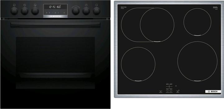 Image du produit Bosch Hausgeräte Built-in cooker set, HEG578BB4 + NIF645CB5E, Réchaud encastrable, Four à induction, HND675LS62