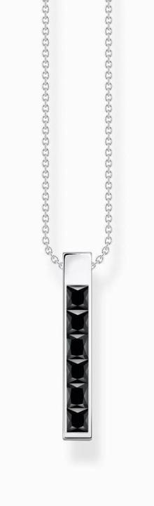 Produktbild Thomas Sabo Kette schwarze Steine silber (925er Silber, Rot, Vergoldet, 40 - 45 cm)