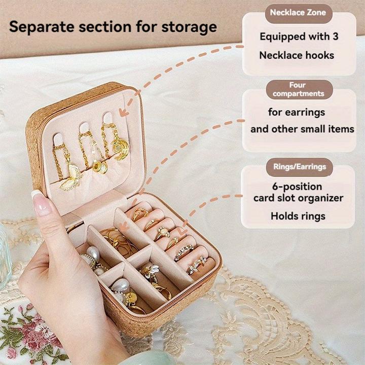 Immagine prodotto Only-Bags.Store Coffret à bijoux 4 pièces en similicuir bohème chic et artisanal - Organiseur de voyage portable