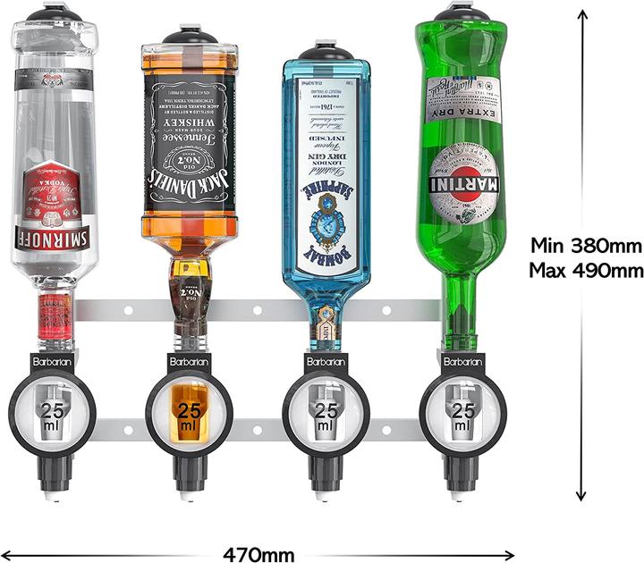 Immagine prodotto Barbaro 4 Bottiglie Ottica professionale per liquori