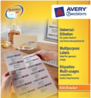Actual product image Avery Universal labels