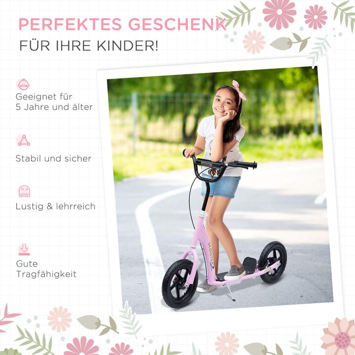 Immagine prodotto Homcom Monopattino per bambini con battistrada antiscivolo, cavalletto per bici in metallo per il