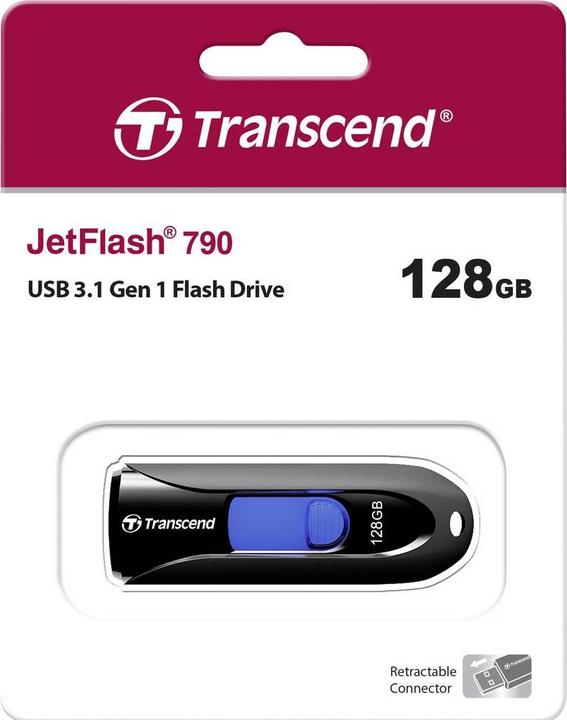 Actual product image Transcend JetFlash 790 (128 GB, USB 3.0, USB-A)