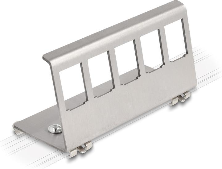 Actual product image Delock Keystone metal bracket 5 port for top-hat rail (Keystone module holder)