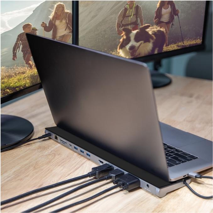 Produktbild j5Create Triple Display Dock (USB-C, USB-A, 12 Ports)