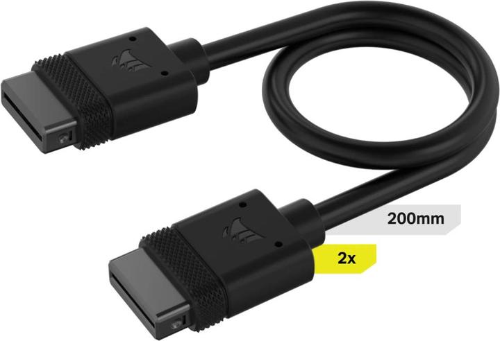 Corsair iCUE LINK Cable, 2x 200mm with Straight connectors, Black