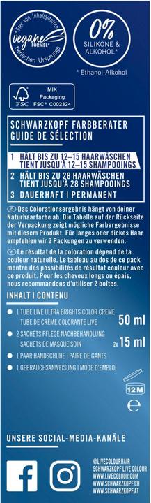 Immagine prodotto Schwarzkopf Live Colore semipermanente 098 Steel Silver (98 Acciaio Argento)