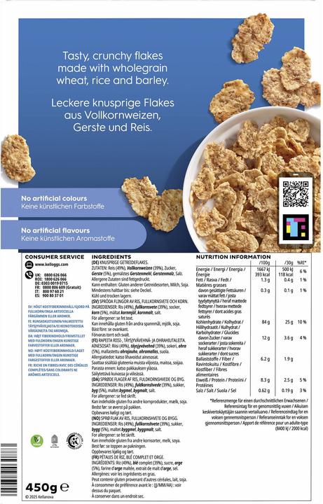 Nährwerte und Zutaten Kellogg's Cerealien Special K Classic 450 g (450 g)