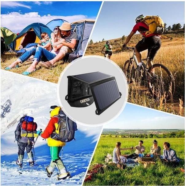 Actual product image Choetech USB solar charger (19 W, 0.48 kg)