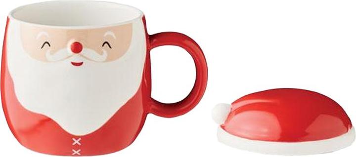Produktbild MidOcean Becher mit Deckel Weihnachtsmann Keramik 370ml (370 ml, 1 x)