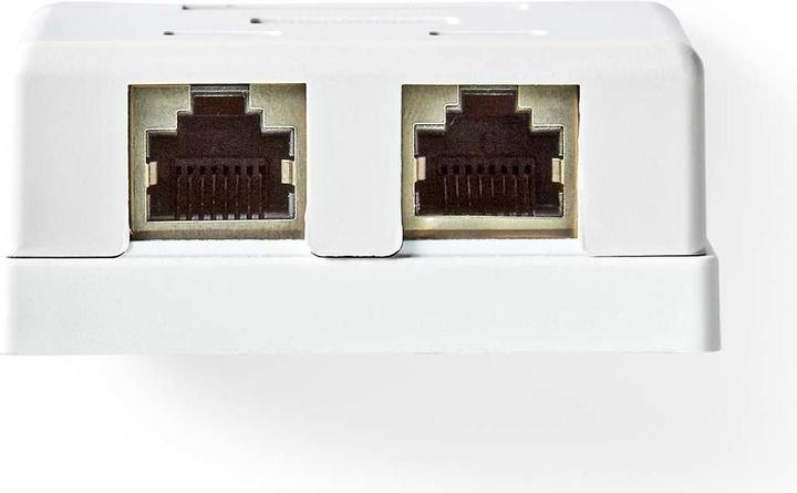 Actual product image Nedis Network Wall Box On-Wall 2 Port(s) STP CAT6 Straight Female Gold Plated PVC White Polybag