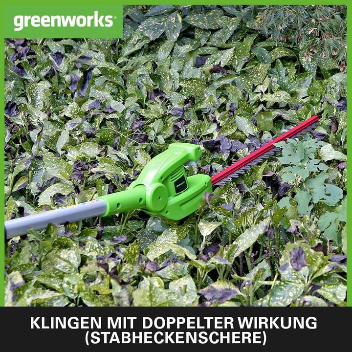Image du produit Greenworks G24PSHK2 Taille-haies sans fil 2 en 1 avec batterie 2Ah et chargeur (Taille-haies sans fil)