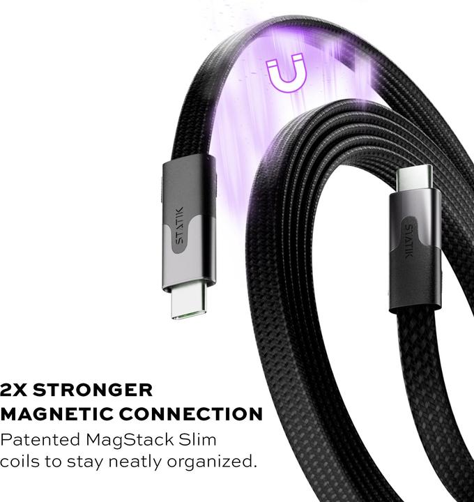 Productafbeelding Statik MagStack Slim Pro USB-C zu C Kabel (1 m)